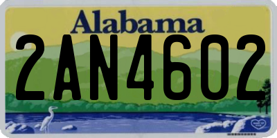 AL license plate 2AN4602
