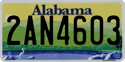 AL license plate 2AN4603