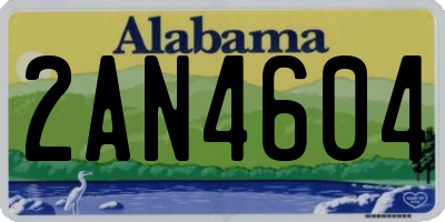 AL license plate 2AN4604