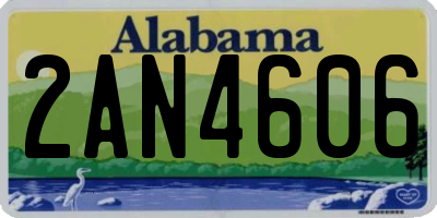 AL license plate 2AN4606