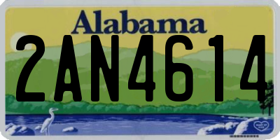 AL license plate 2AN4614
