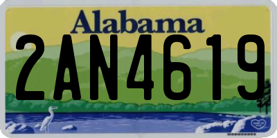 AL license plate 2AN4619
