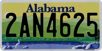 AL license plate 2AN4625