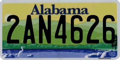 AL license plate 2AN4626