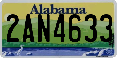 AL license plate 2AN4633