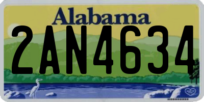 AL license plate 2AN4634