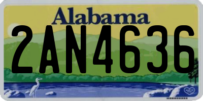 AL license plate 2AN4636