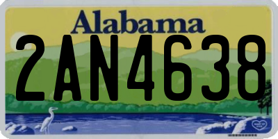 AL license plate 2AN4638