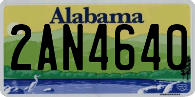 AL license plate 2AN4640