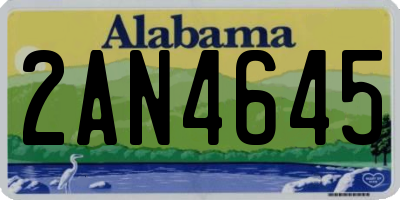 AL license plate 2AN4645