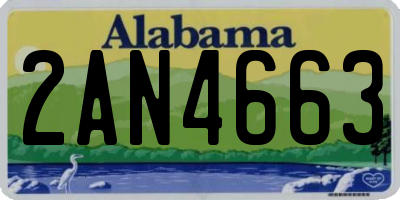 AL license plate 2AN4663