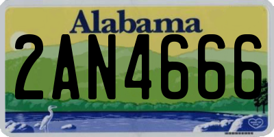 AL license plate 2AN4666