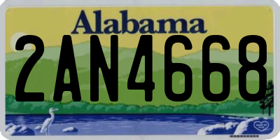 AL license plate 2AN4668