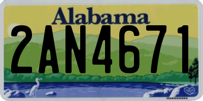 AL license plate 2AN4671