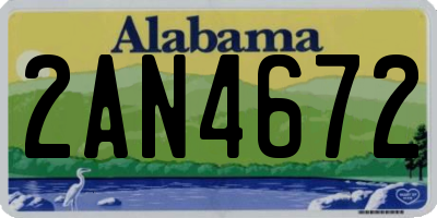 AL license plate 2AN4672