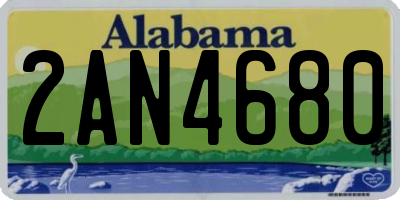 AL license plate 2AN4680