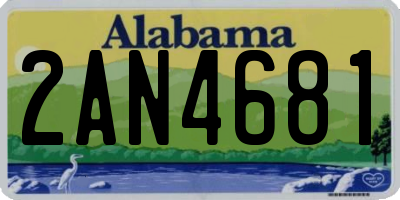 AL license plate 2AN4681