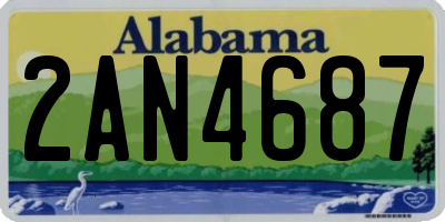 AL license plate 2AN4687