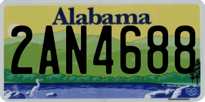 AL license plate 2AN4688