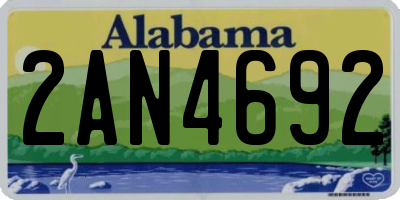 AL license plate 2AN4692