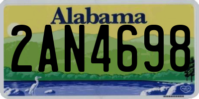 AL license plate 2AN4698