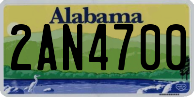 AL license plate 2AN4700
