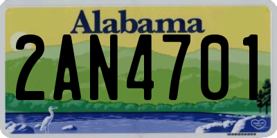 AL license plate 2AN4701