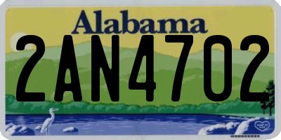 AL license plate 2AN4702
