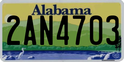 AL license plate 2AN4703