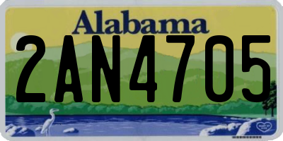 AL license plate 2AN4705