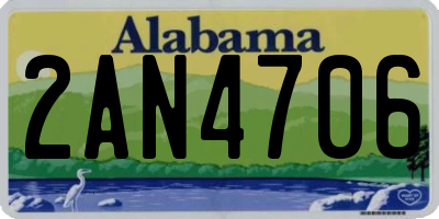 AL license plate 2AN4706