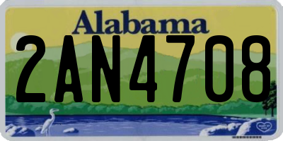 AL license plate 2AN4708