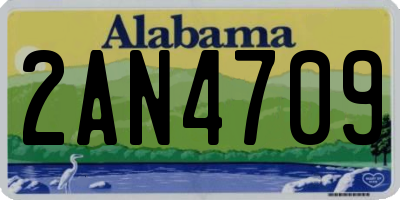 AL license plate 2AN4709