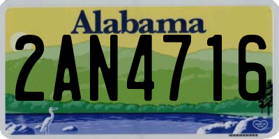 AL license plate 2AN4716