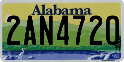 AL license plate 2AN4720