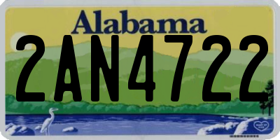 AL license plate 2AN4722