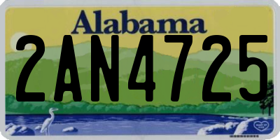 AL license plate 2AN4725