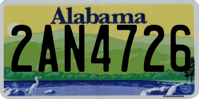 AL license plate 2AN4726