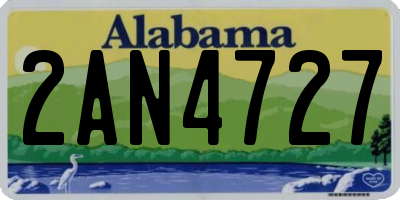 AL license plate 2AN4727