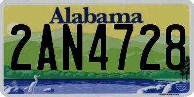 AL license plate 2AN4728