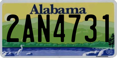 AL license plate 2AN4731