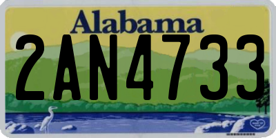 AL license plate 2AN4733