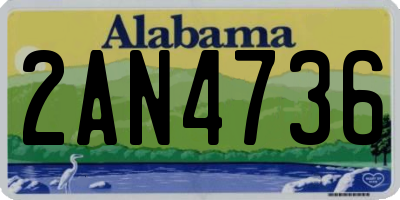AL license plate 2AN4736
