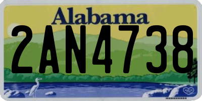 AL license plate 2AN4738