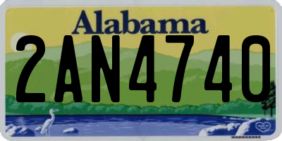 AL license plate 2AN4740