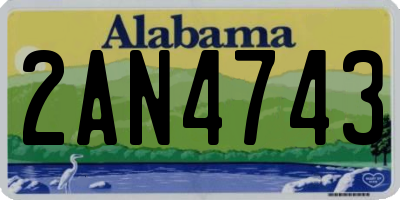 AL license plate 2AN4743