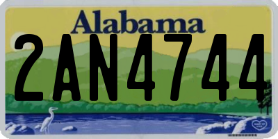 AL license plate 2AN4744