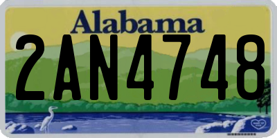 AL license plate 2AN4748