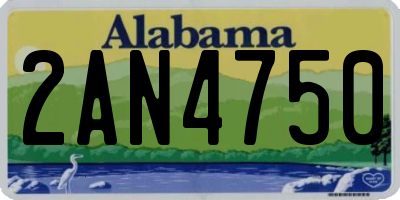 AL license plate 2AN4750