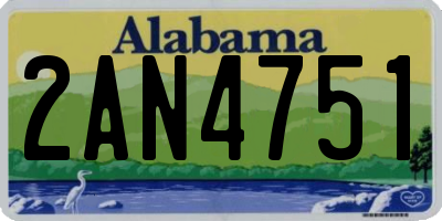 AL license plate 2AN4751